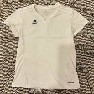 Adidas White climacool performance training top V-Neck Tee with Black Logo